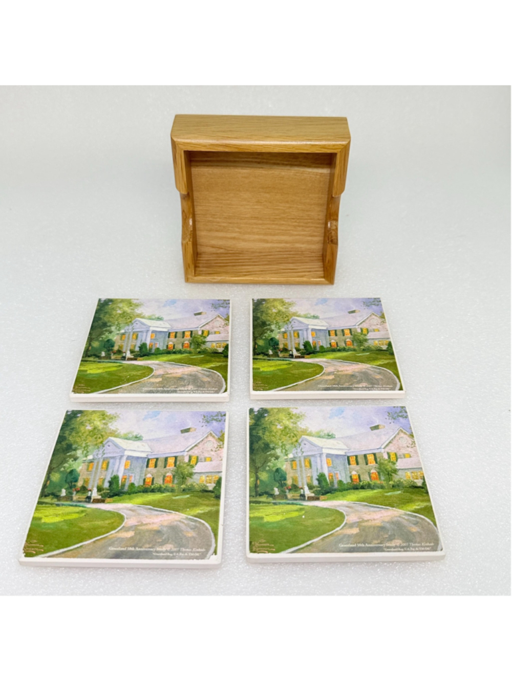 Vintage Thomas Kinkade Graceland 50th Anniversary Coaster Set